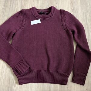 Ann Taylor Deep Burgundy Crew Neck Sweater
